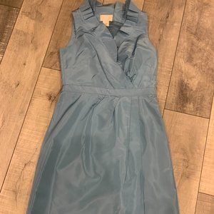 J Crew light blue dress size o 100 % sillk